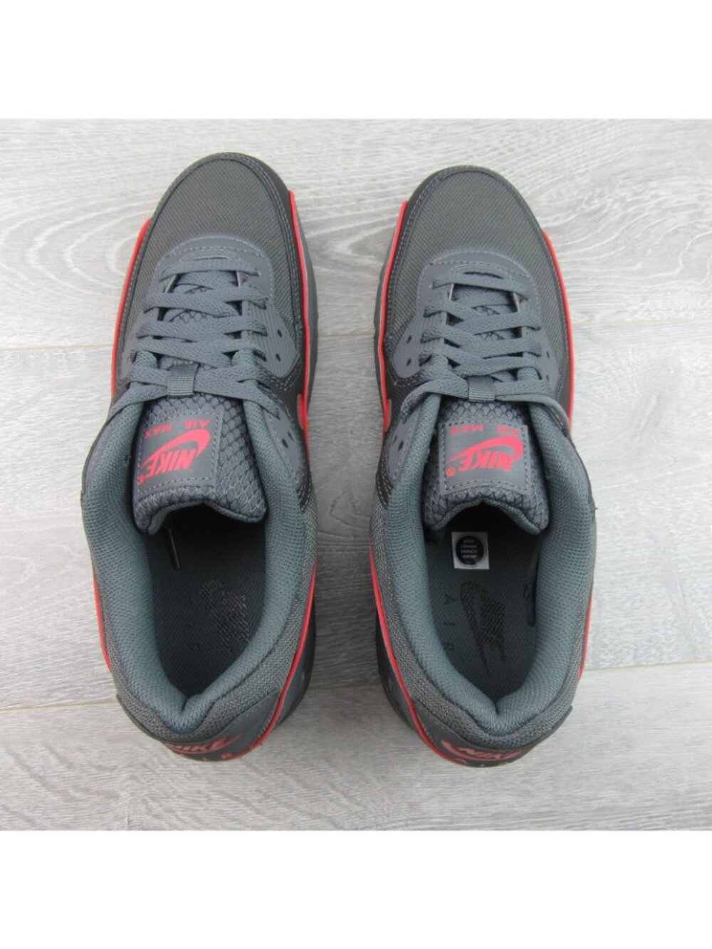 Nike Air Max 90 Premium Men's Size 10.5 Iron Grey Red Shoes NEW - Picture 9 of 16